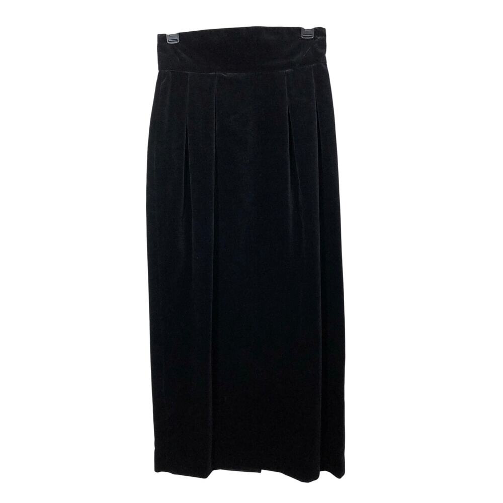 Vintage Black Velvet Skirt Long Lined Size 8 Retro Cullinane Gothic Holidays